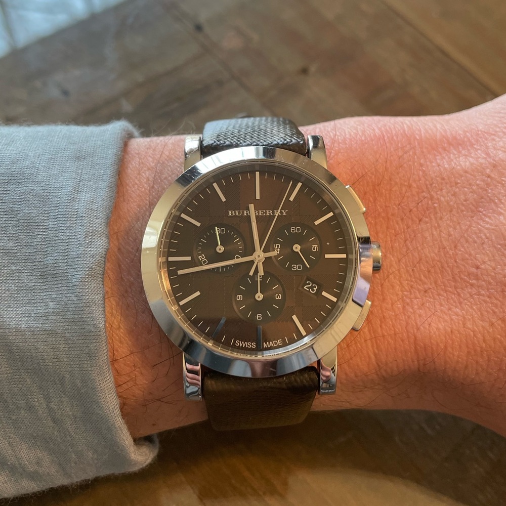 Burberry Watch BU1776 Men’s Chronograph Brown Check